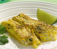 Scottish haddock with  turmeric, coriander and lime